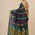 green geometric pattern cotton blend soft saree