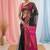 elegant black and magenta resham saree with zari border