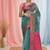 elegant teal and fuchsia resham saree with zari border
