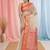 elegant beige and red resham saree with zari border