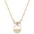 925 Sterling Silver Gold Plated Bow Circle Pendant Necklace Set  for Women