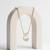 925 Sterling Silver Gold Plated Bow Circle Pendant Necklace Set  for Women