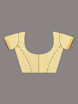 Elegant yellow and gold linen saree with striped borders 5