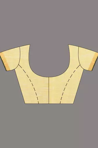 Elegant yellow and gold linen saree with striped borders