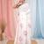 White linen saree with pink bird & texture motifs and zari borders