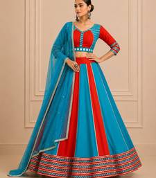 Blue Cotton Handwork Navratri Lehenga Choli