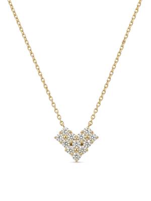 925 Sterling Silver Gold Plated Heart  Cluster CZ Pendant Necklace Set  for Women 2