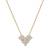 925 Sterling Silver Gold Plated Heart  Cluster CZ Pendant Necklace Set  for Women