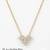 925 Sterling Silver Gold Plated Heart  Cluster CZ Pendant Necklace Set  for Women