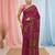 magenta cotton blend saree with traditional woven patterns and tassel border