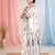 off white cotton blend saree with traditional woven patterns and tassel border