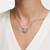 925 Sterling Silver Rhodium Plated  Open Heart Floral CZ Pendant Necklace  Set for Women