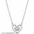 925 Sterling Silver Rhodium Plated  Open Heart Floral CZ Pendant Necklace  Set for Women