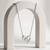 925 Sterling Silver Rhodium Plated  Open Heart Floral CZ Pendant Necklace  Set for Women