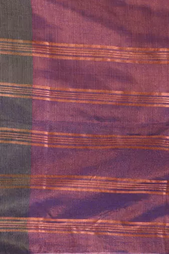 Elegant purple tissue saree with contrasting golden border