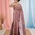 Purple tissue saree with ethnic motifs and golden border