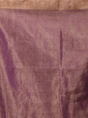 Purple tissue saree with ethnic motifs and golden border 5