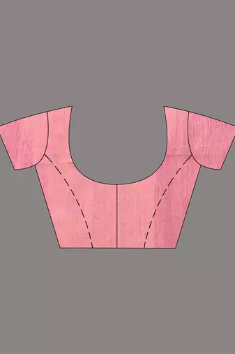 Baby pink tissue saree with ethnic motifs and golden border