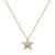 925 Sterling Silver Gold Plated  Celestia Star CZ Pendant Necklace Set For Women 