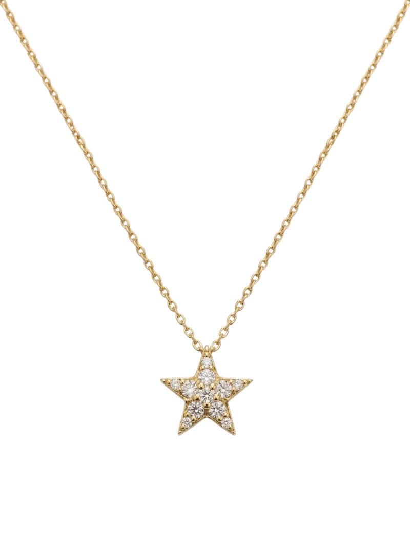 925 Sterling Silver Gold Plated  Celestia Star CZ Pendant Necklace Set For Women 