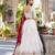 Women's Off-White Vichitra silk blend Embroidered Lehenga Choli Set with Maroon Dupatta