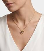 925 Sterling Silver Gold Heart Solitaire Minimal Love Pendant Necklace Set  for Women