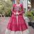 Garba outfits Pink Laheriya Print Faux Georgette Kurti with Kora Cotton Lehenga Set