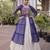 Garba outfits Blue Laheriya Print Faux Georgette Kurti with Kora Cotton Lehenga Set
