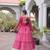 Garba outfits Pink Laheriya Print Faux Georgette Kurti with Kora Cotton Lehenga Set