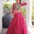 Garba outfits Pink Bandhani Print Faux Georgette Kutchi Patchwork Lehenga Choli Set