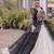 Garba outfits Black Laheriya Print Faux Georgette Kurti with Kora Cotton Lehenga Set