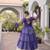 Garba outfits Blue Laheriya Print Faux Georgette Kurti with Kora Cotton Lehenga Set