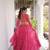 Garba outfits Pink Bandhani Print Faux Georgette Kutchi Patchwork Lehenga Choli Set