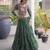 Garba outfits Green Bandhani Print Faux Georgette Kutchi Patchwork Lehenga Choli Set