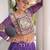 Garba outfits Purple Bandhani Print Faux Georgette Kutchi Patchwork Lehenga Choli Set