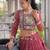Garba outfits Maroon Bandhani Print Faux Georgette Kutchi Patchwork Lehenga Choli Set