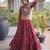 Garba outfits Maroon Bandhani Print Faux Georgette Kutchi Patchwork Lehenga Choli Set