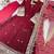 Maroon fendy silk with sequence embroidery work kids gown bottom and dupatta set