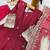 Maroon fendy silk with sequence embroidery work kids gown bottom and dupatta set