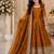 Mustard fendy silk with sequence embroidery work kids gown bottom and dupatta set