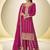 Rani pink faux chinon embroidered palazzo suit with dupatta