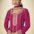 Rani pink faux chinon embroidered palazzo suit with dupatta