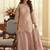 Blush pink simar silk blend embroidered pakistani suit with palazzo & dupatta