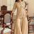 Beige simar silk blend embroidered pakistani suit with palazzo