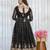Black georgette   party wear embroidery anarkali suit set