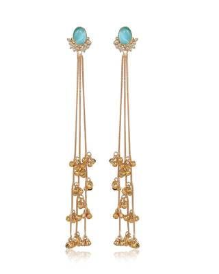Gold Plated Long Chain Tassel Earrings for Women 3