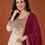 Women's Beautiful Embroidery Work Vichitra Silk Fabric Flared Anarkali Pant and Dupatta Set