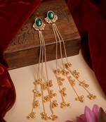 Gold Plated Long Chain Tassel Earrings for Women