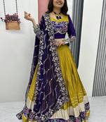 Mustard Pure Cotton Navratri Lehenga Choli