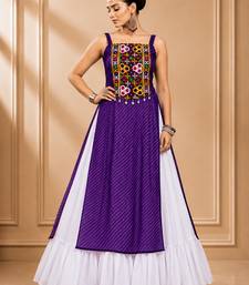 Purple Leheriya Print Kurti with Rayon Cotton Lehenga
